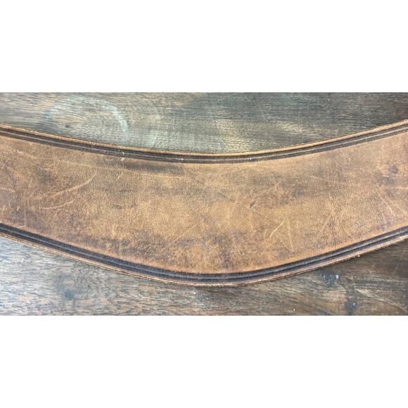 Vintage Calderon NYC Leather Lion Head Belt Buckle Belt Rooster Shield Size XS